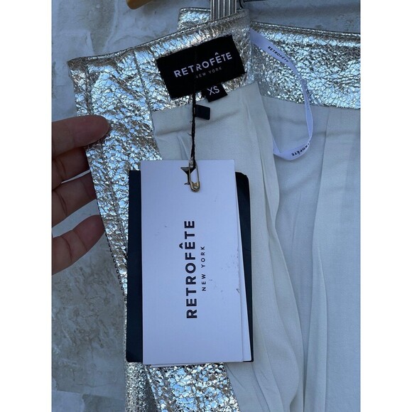 RETROFETE SILVER Liza Leather Skirt SIZE XS - Picture 9 of 12